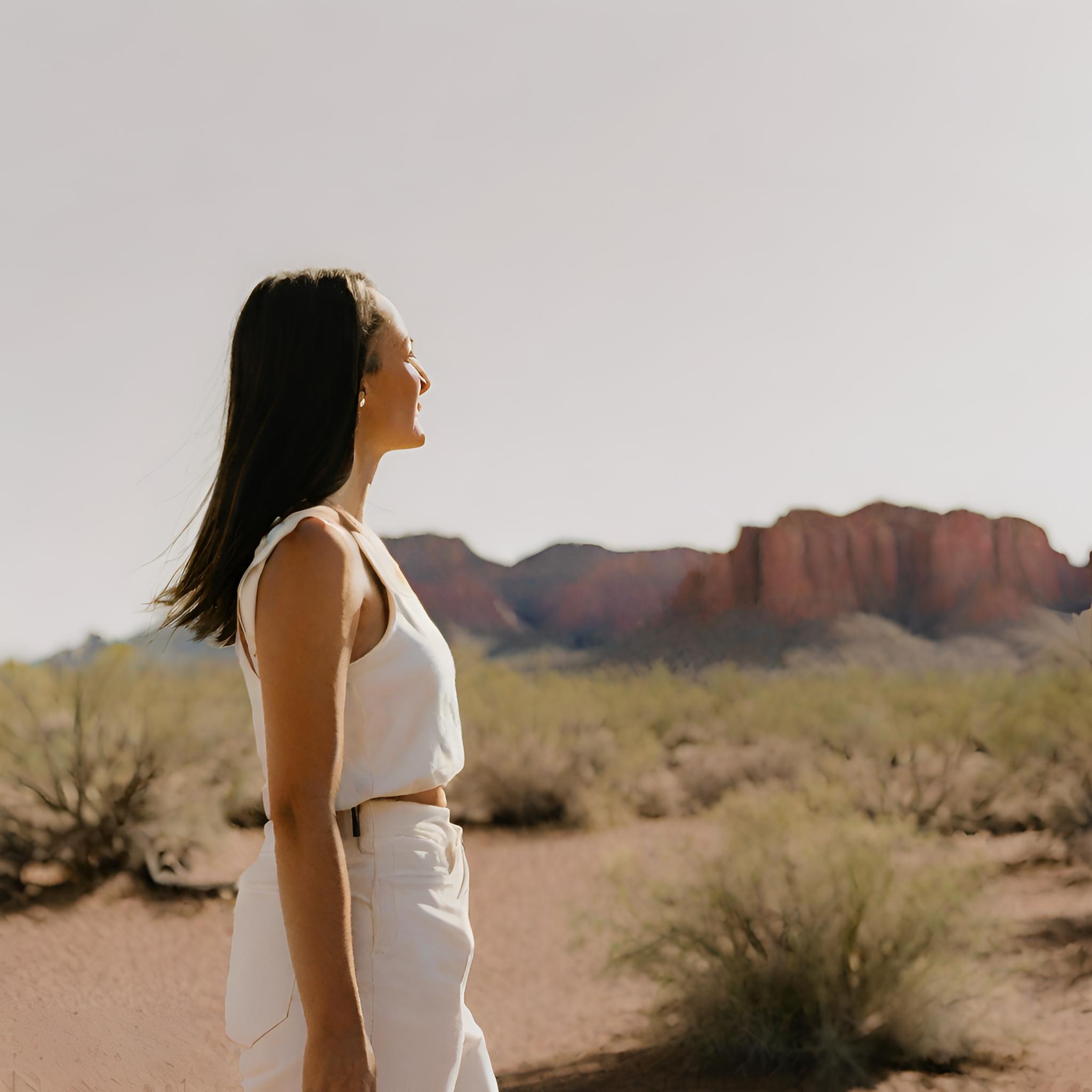 Woman in desert